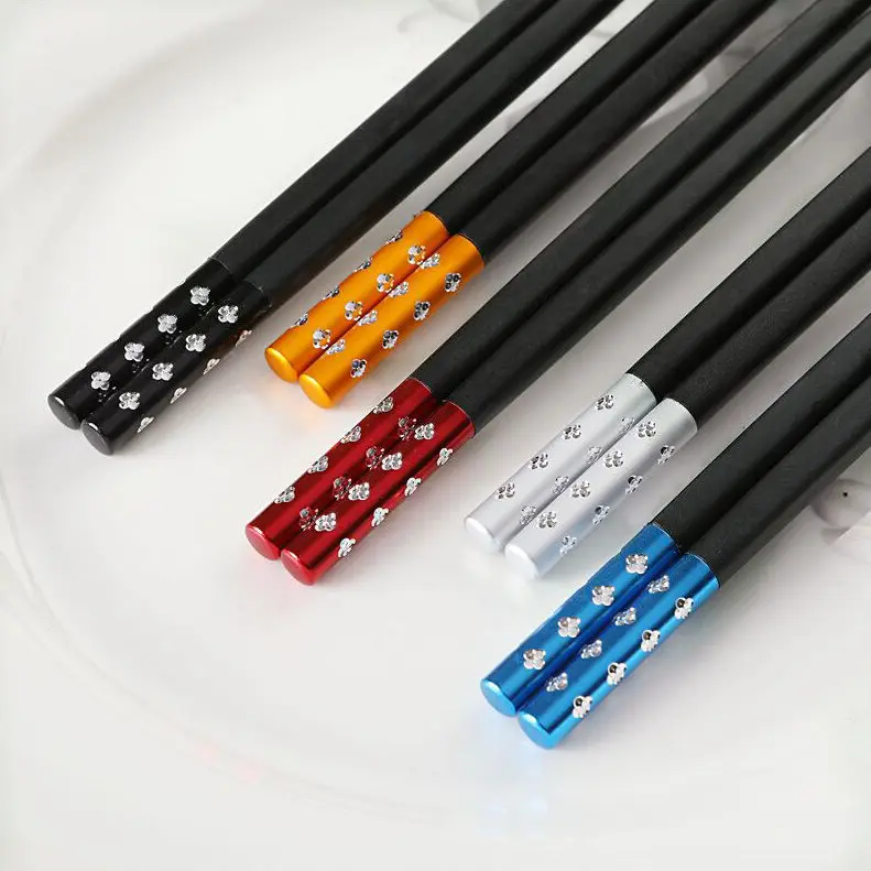

New 10 Pair Japanese chopsticks Alloy Non-Slip Sushi Food sticks Chop Sticks Chinese Gift reusable chopsticks dropshipping
