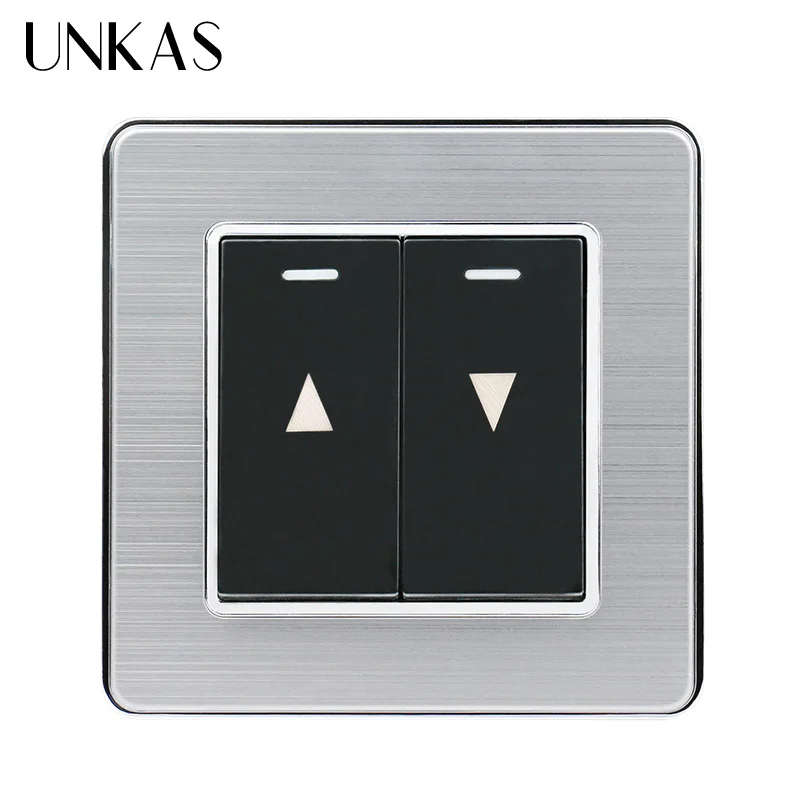 UNKAS панель из нержавеющей стали настенный переключатель для электрического