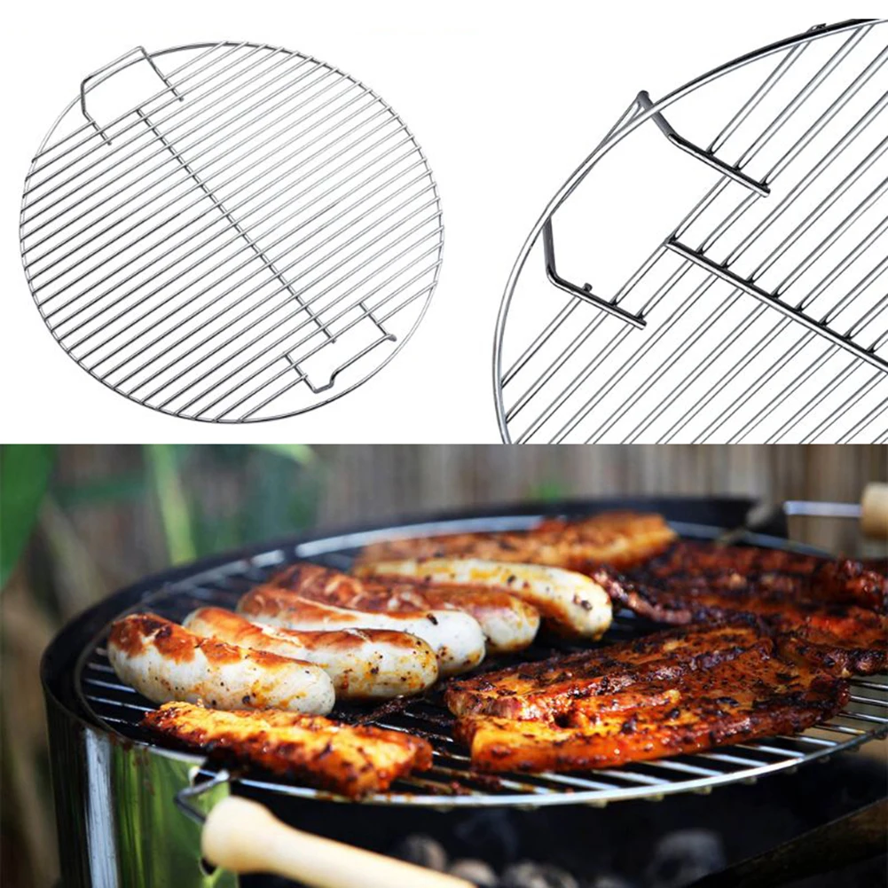 45cm Round Stainless Steel BBQ Grill Grilling Meshes kitchen Outdoor Camping Vegetables Meat Fish Seafood Cooking Tool | Дом и сад