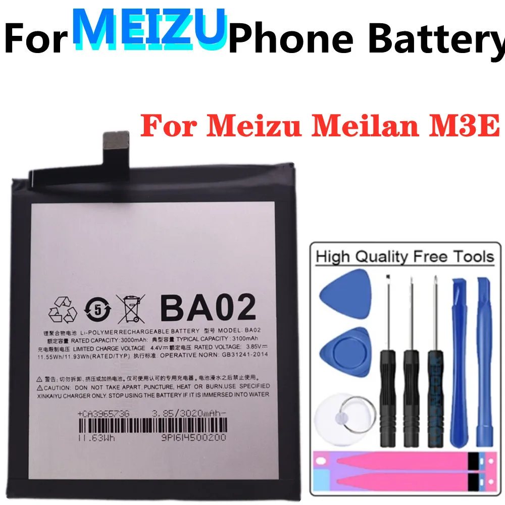 

Аккумулятор BA02 мобильный телефон мА · ч для Meizu Meilan M3E, A680Q 3100