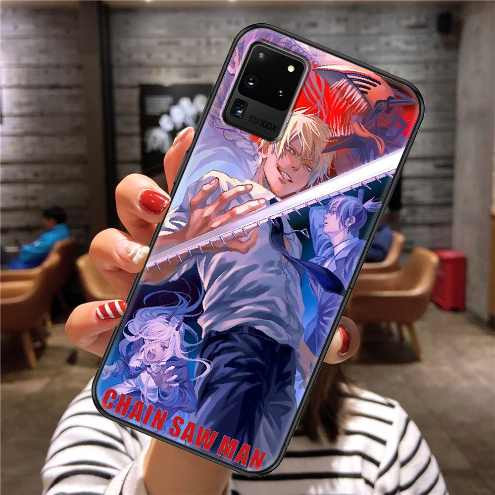 Чехол для телефона Anime Chainsaw Man для Samsung Galaxy Note 4 8 9 10 20 S8 S9 S10 S10E S20 Plus UITRA Ultra черный трендовый корпус 3D на.