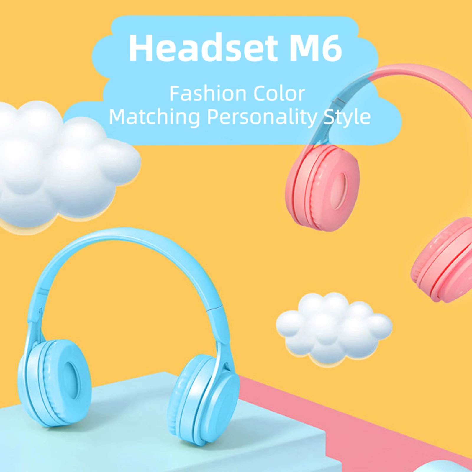 

BT Headphones Over-Ear Wireless And Wired Portable Foldable Headset Colourful Headphone For Cell Phone PC
