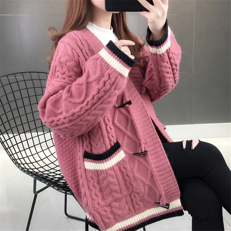 Женский трикотажный кардиган с V-образным вырезом 4 цвета