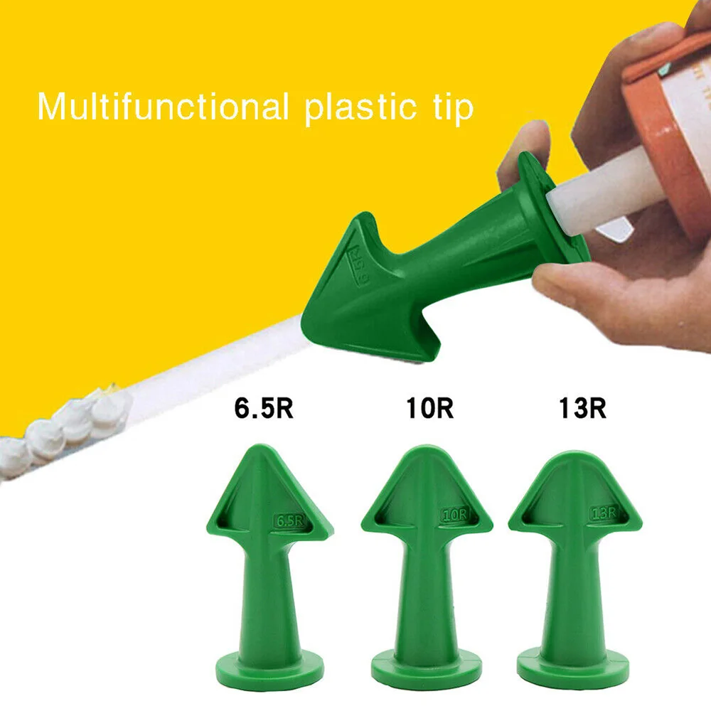 

3 size nozzles Caulking Finisher Tool Spatulas Filler 85x40mm Green Durable
