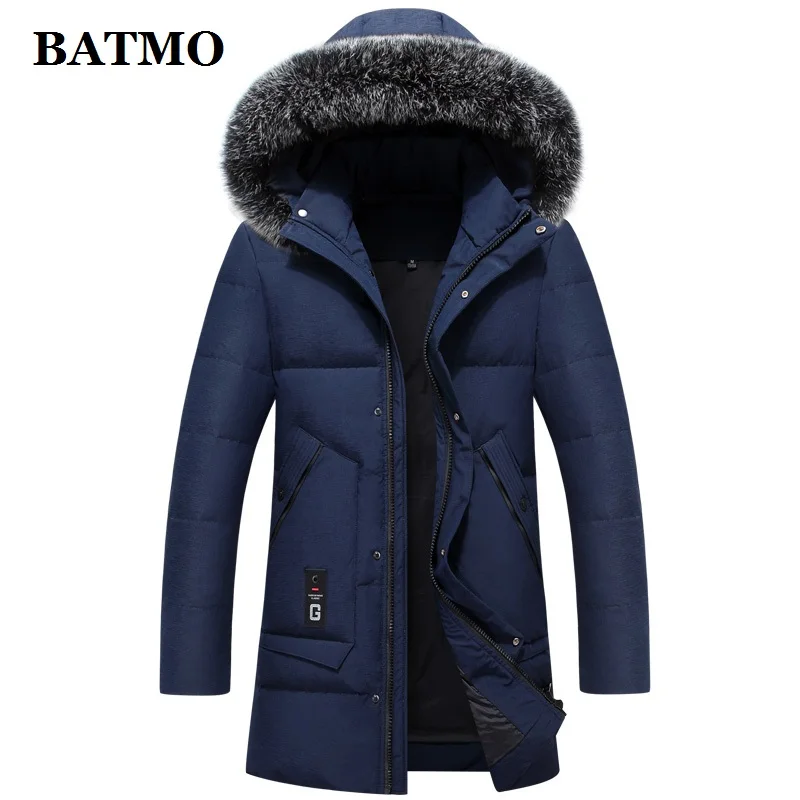 BATMO 2019 new arrival winter 90% white duck down hooded jackets men fox fur collar 150 | Мужская одежда