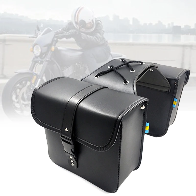 Black XL883 XL1200 мотоциклетные седельные сумки для Harley Sportster XL 883 XL 1200 из искусственной кожи Боковая сумка для инструментов багаж черный и коричневый - Название цвета: Black