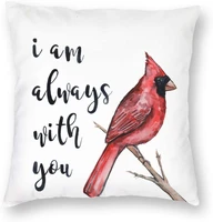 nkf i am always with you cardinal throw pillow covers decorative cotton cushion cover outdoor sofa home pillow covers 18x18 inch