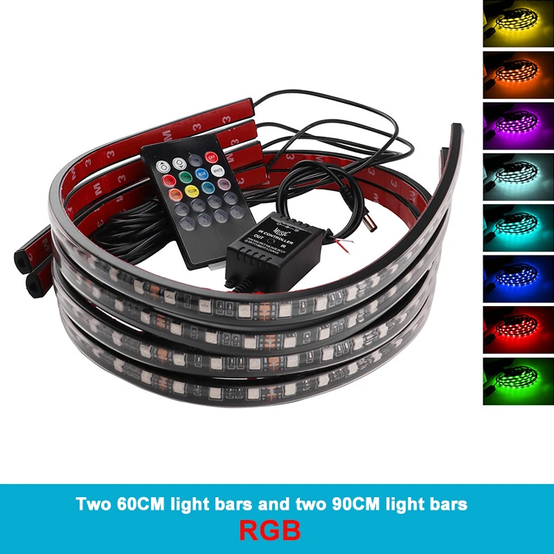 

Car LED Voice Controlled Atmosphere Light Chassis Light Decorative Light One For Four Colorful Flashing Atmosphere Light