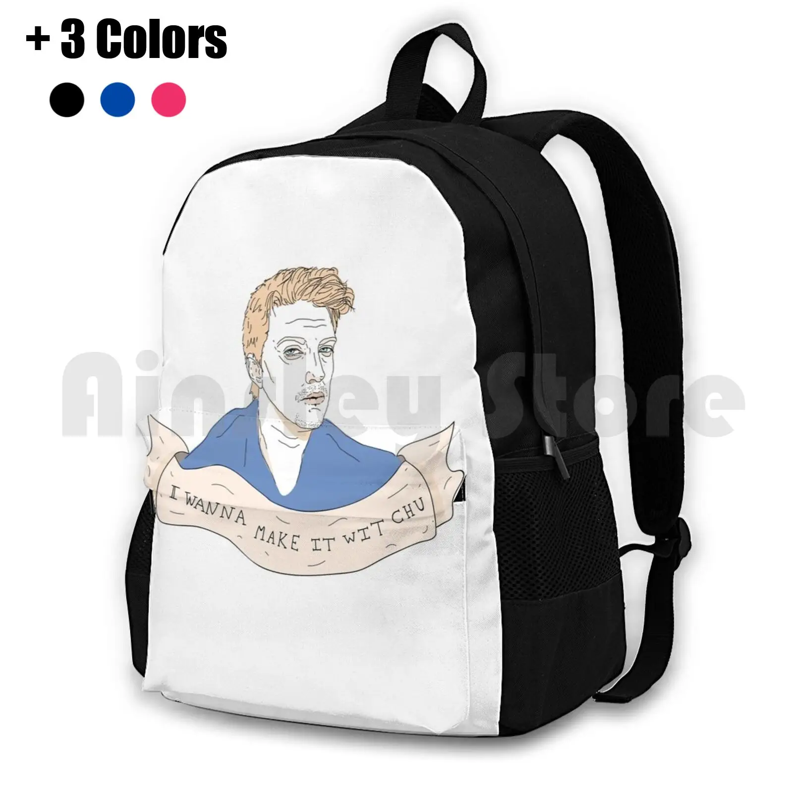 

I Wanna Make It Wit Chu Outdoor Hiking Backpack Waterproof Camping Travel Josh Homme Queens Stone Age Band Alternative Cool