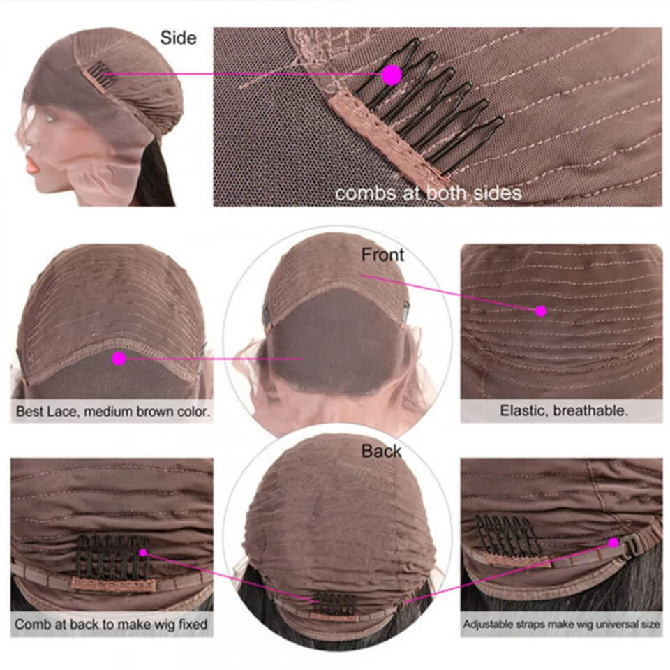 Водная волна с героями мультфильма Моана Парик Синтетические волосы на кружеве