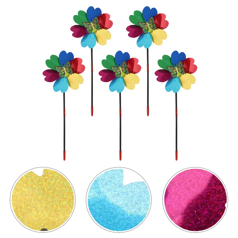

5Pcs Butterflies Pattern Windmill Toys Children Cartoon Pinwheels Playthings