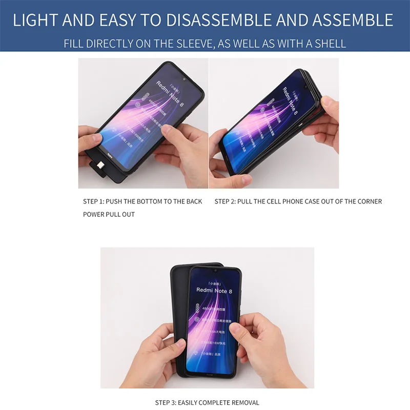 Портативный чехол для аккумулятора Xiaomi Redmi Note 8 5000 мАч зарядного устройства pro |
