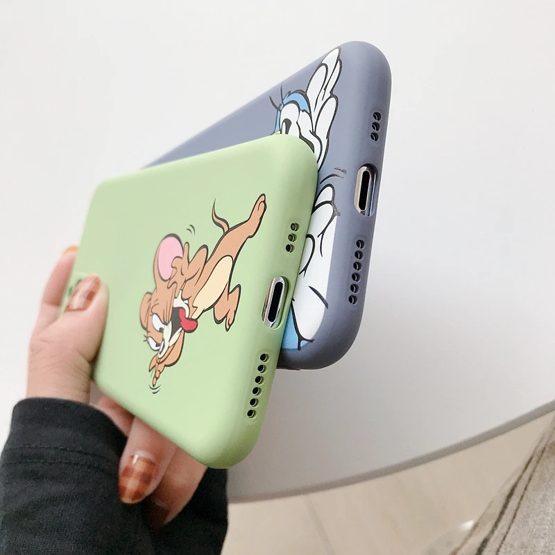 Чехол для телефона с мультяшным Джерри и Томом iPhone 11 Pro Max аниме мягкий жидкий