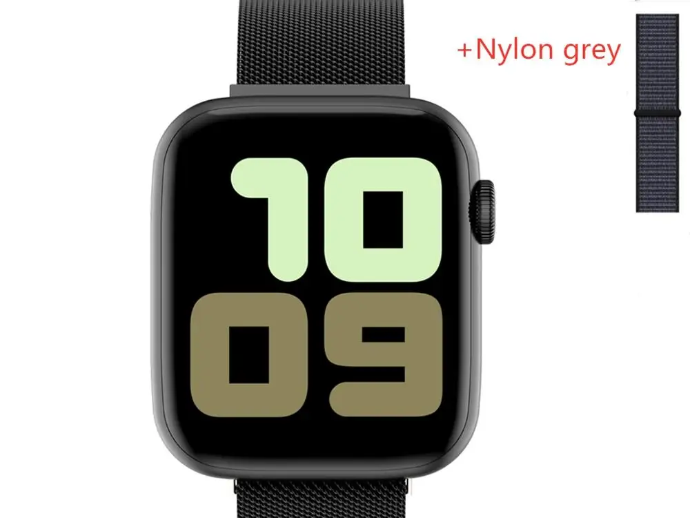 steel black grey W75 ЭКГ смарт-браслет 1:1 монитор сердечного ритма серии 5 часы 5 40 44 мм фитнес-трекер W75 ip68 Водонепроницаемые Смарт-часы VS IWO 12 8 - Цвет: steel black grey