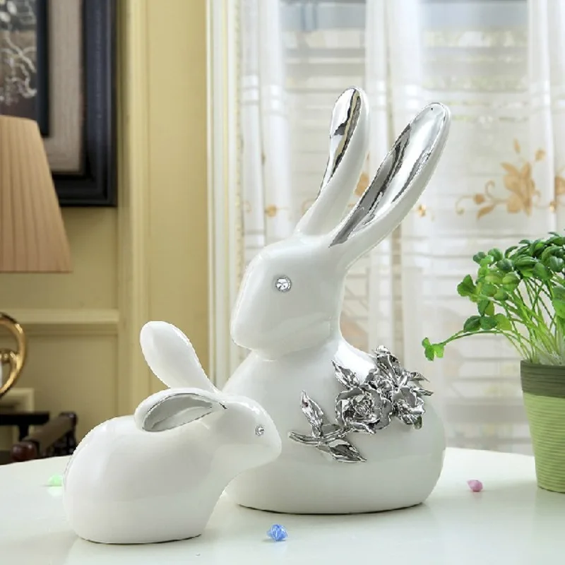 

Statue Animal home decoration ceramic rabbit decoration fashion living room bedroom decoration crafts wedding gifts
