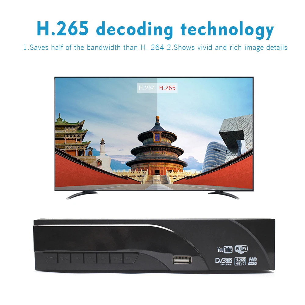 Телеприставки DVB T2 TV ресиверы H.265 Full HD ресивер тюнер Поддержка MPEG PVR декодер SCART
