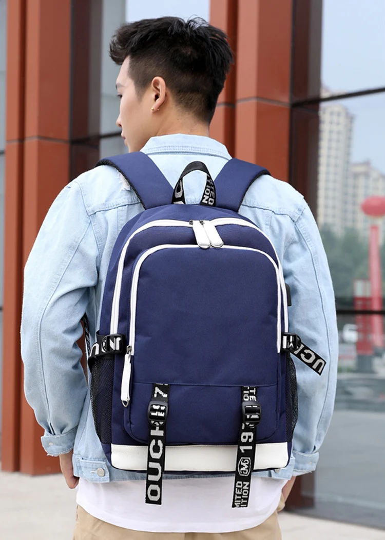 Naruto Backpack for Boys Girls School Bag with Usb Charging Printing Sharingan Logo Student Laptop Travel Backpack for Men