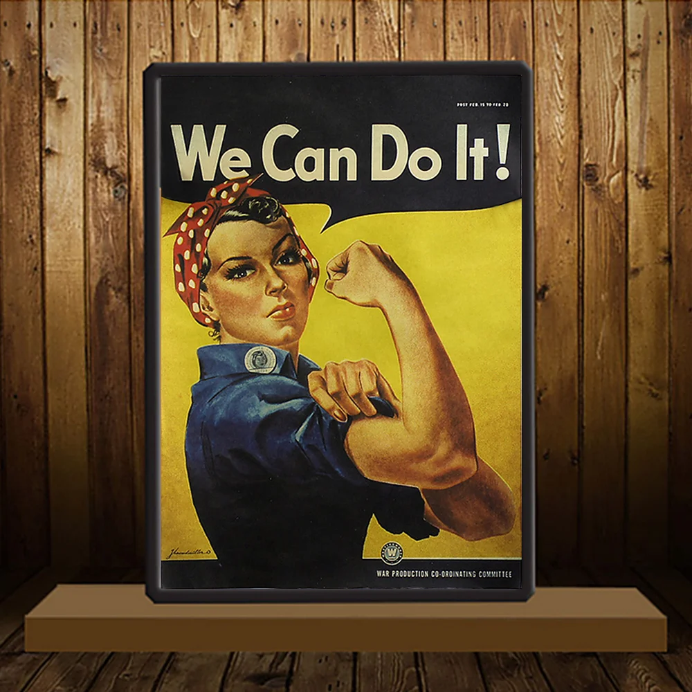 

We Can Do It Motivational Paper Poster Retro Poster Bar Cafe Painting Wall Pictures Home Decor