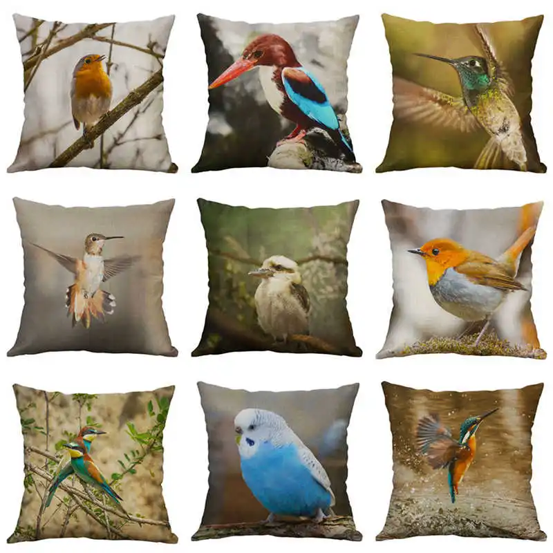 Чехол для дивана с птицей Колибри льняная новая наволочка чехол подушки из