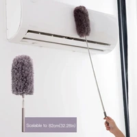 extendable feather duster with telescopic pole stainless steel microfiber duster for ceiling corner cleaning cobweb cleaner