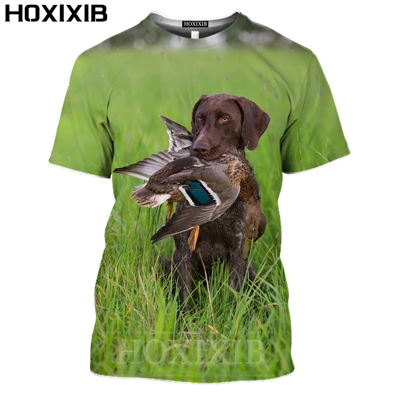 HOXIXIB 3D футболка для охоты на поле Мужская с коротким рукавом и изображением