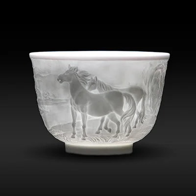 Horse Китайский стиль 12 Благоприятный Зодиак керамические резинки 3D чайная чашка кунг-фу чай пуэр фарфоровая чайная чашка набор чайная церемония подарки 100 мл - Цвет: Horse