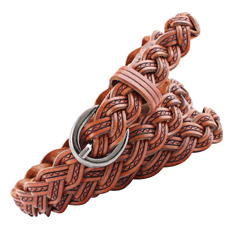 Ремень с тканевой оплеткой для мужчин и женщин эластичный пояс металлической