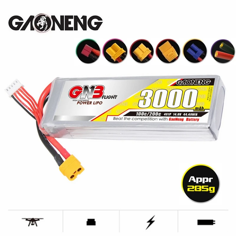 

Original GNB 14.8V HV 4S 3000mAh Lipo Battery 50C/100C For FPV Drone RC Helicopter Car Boat UAV RC Parts With XT60 XT90 T Plug