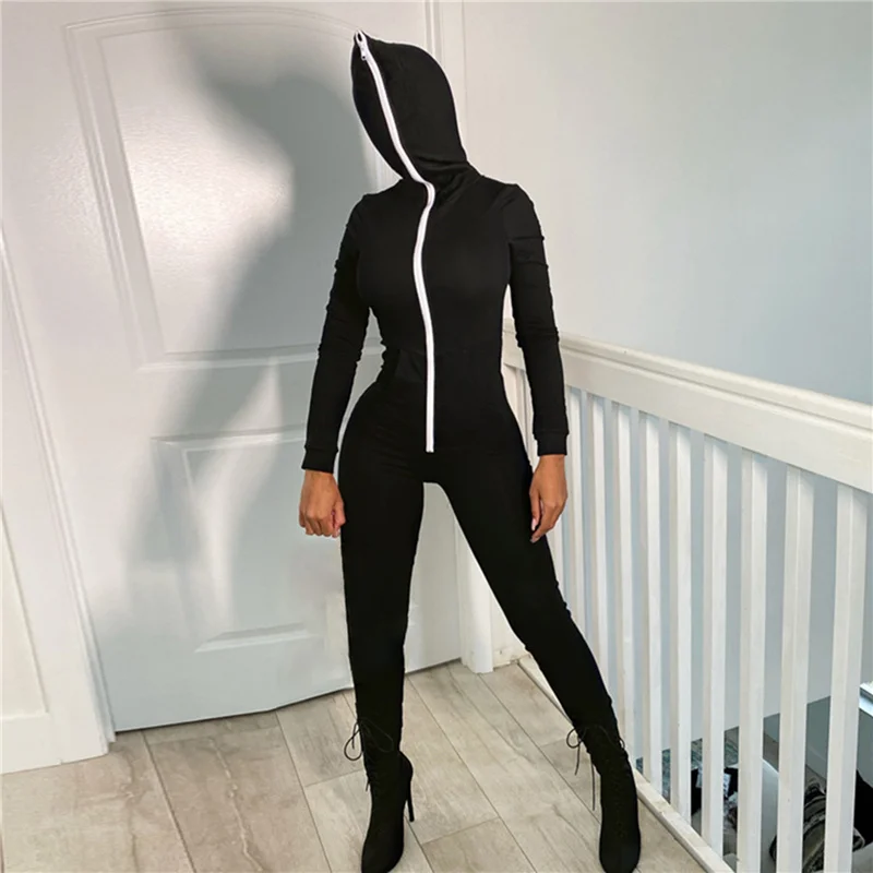 

Куртка на молнии с капюшоном и комбинезон, Цвет женские 2021 осень новая тонкая Повседневная Уличная активных занятий фитнесом, спортом, спор...