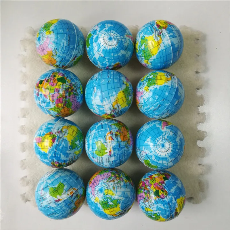 earth ball 12 шт. 6,3 см Антистресс мяч рельеф футбол, баскетбол, бейсбол, теннис мягкие поролоновые резиновые игрушки для Chrildren - Цвет: earth ball
