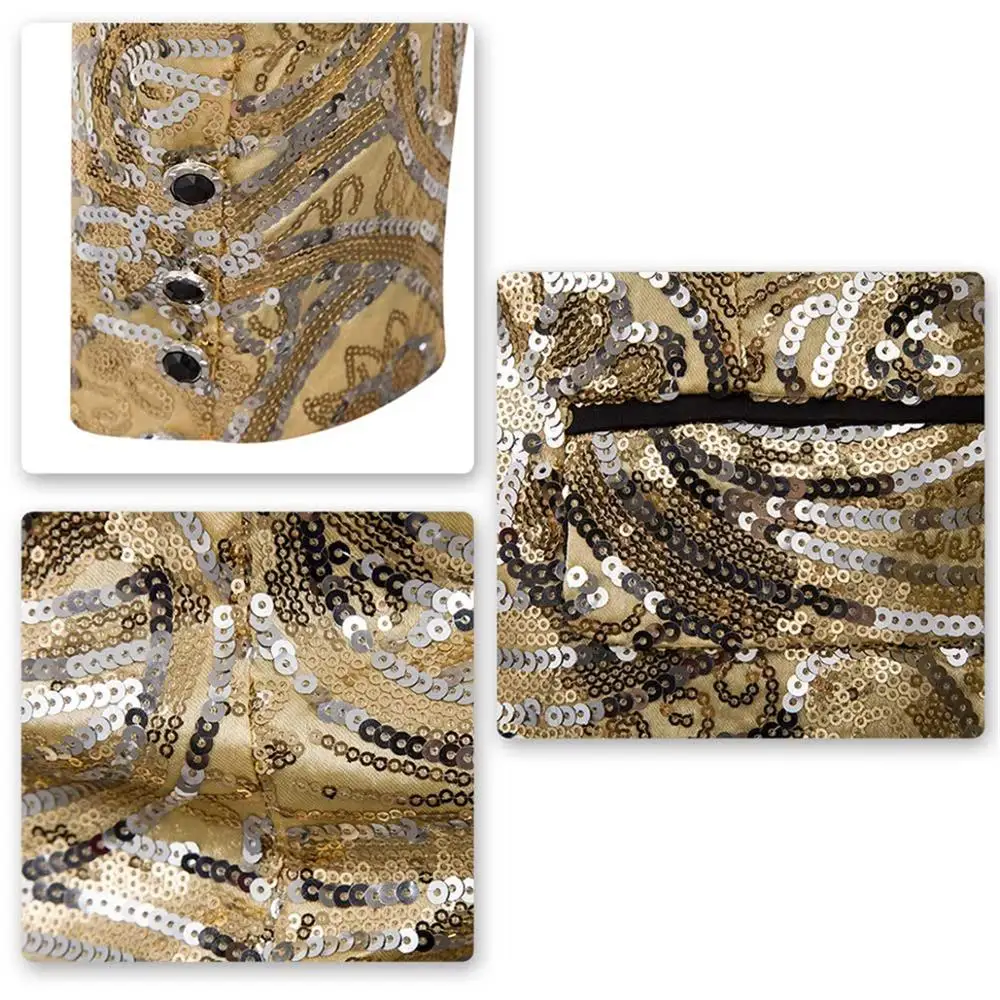 Мужской Блейзер золотого и серебряного цвета блейзер для свадьбы вечеринки