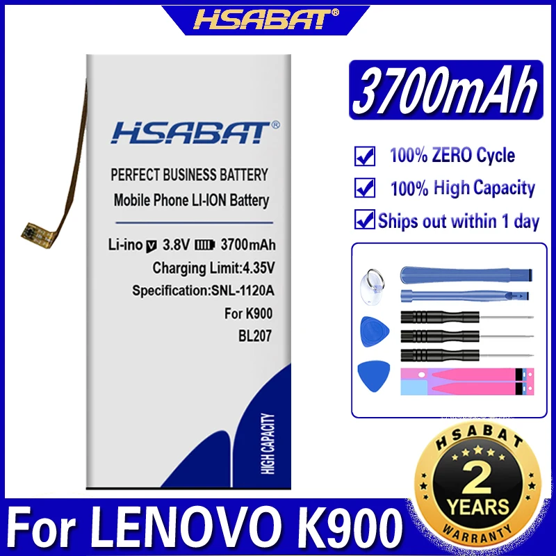 HSABAT BL207 3700mAh Мобильный телефон батарея для LENOVO K900 батарея|battery for lenovo k900|mobile phone