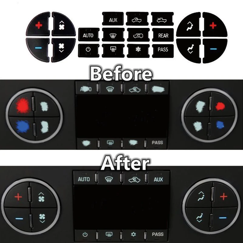 

Ac Dash Button Repair Kit Decal Stickers Replacement For Chevrolet Gmc Tahoe
