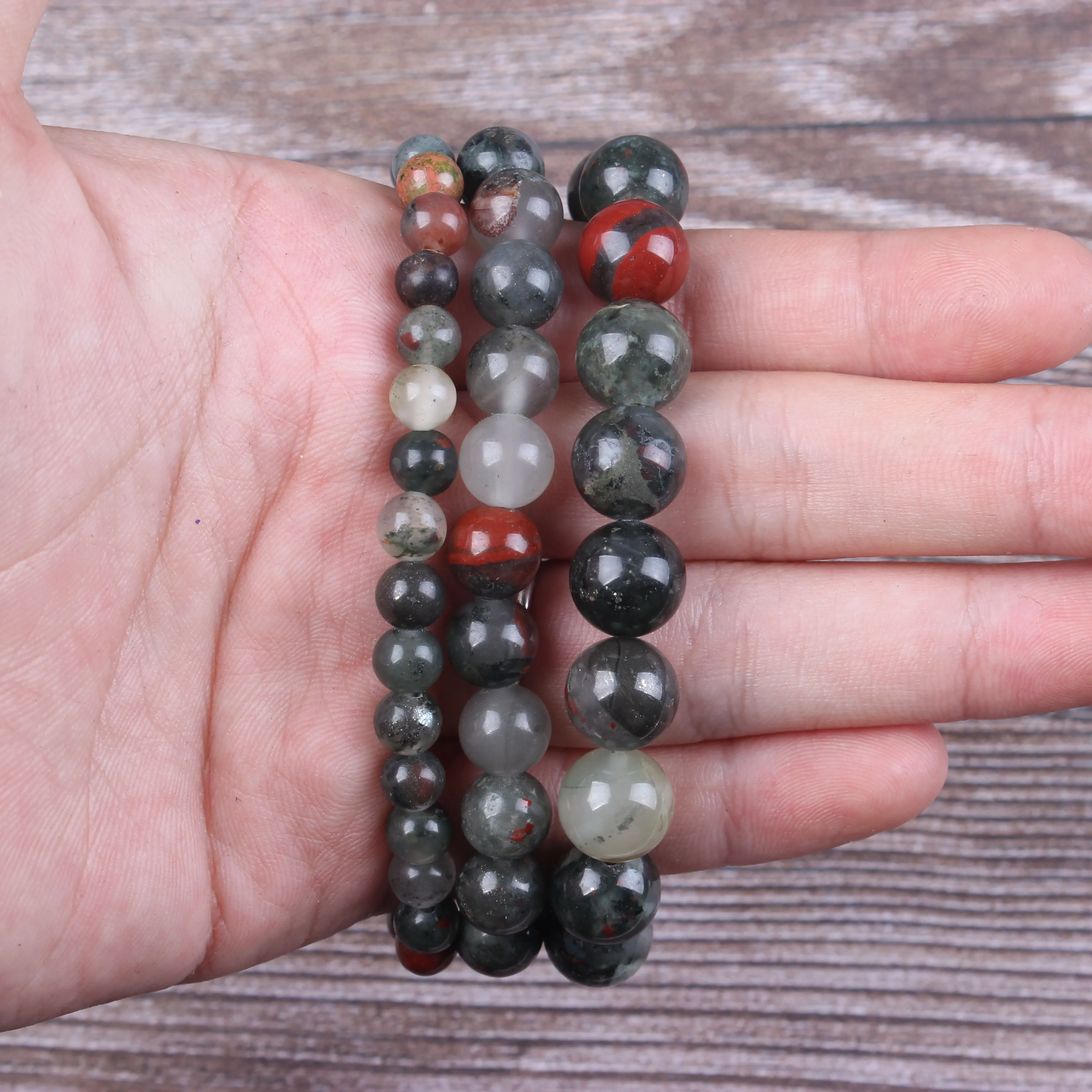 

Fashion jewelry 6 / 8 / 10mm miscellaneous stone bracelet natural jewelry beads are suitable for men's and women's accessories