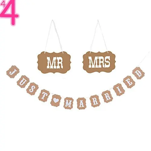 Просто женатые Свадебные баннеры MR &amp MRS подвесные гирлянды винтажные