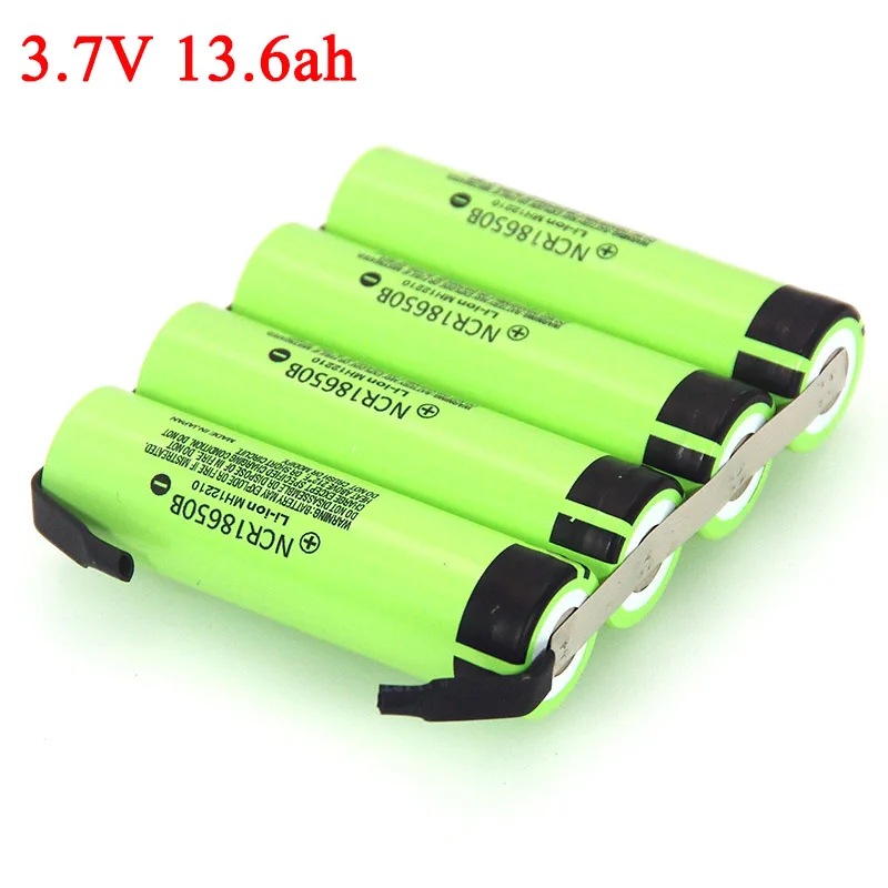 3 7 V 13600mAh 1s NCR18650B ионно литиевая аккумуляторная батарея 13.6A Рыбалка светильник