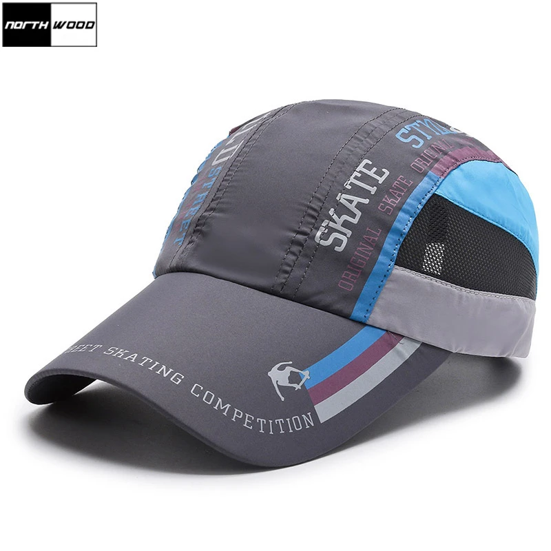 

NORTHWOOD Summer Quick-Drying Baseball Caps for Men Women Skate Letters Breathable Mesh Hats Sun Bone Dad Hat
