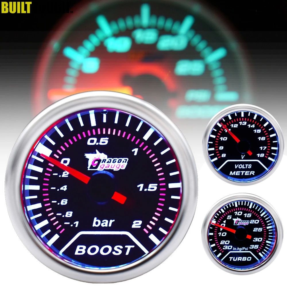 

Вольтметр Turbo Boost, автомобильный измеритель давления, с красной подсветкой, 52 мм, 12 В