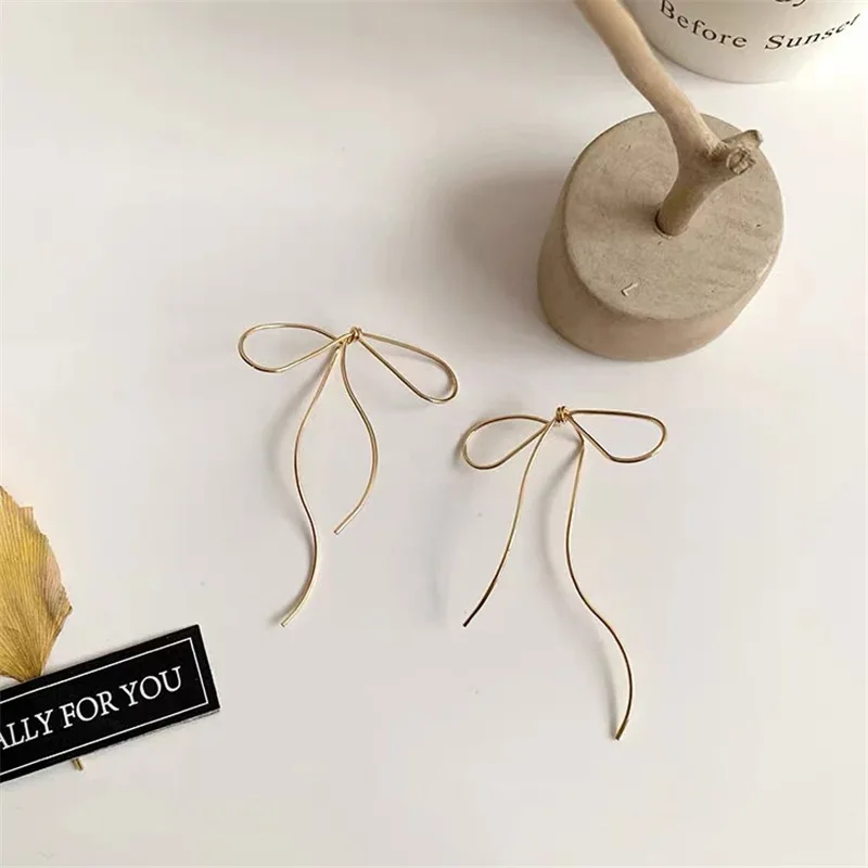 

New Big Bowknot Korean Earrings Luxury Elegant Trendy Earrings