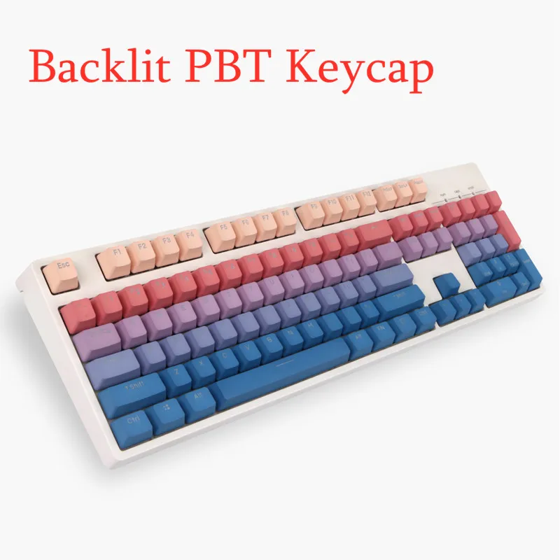 108 клавиш PBT Keycap Set Крышки с подсветкой для игровых геймеров Крышка клавиатуры
