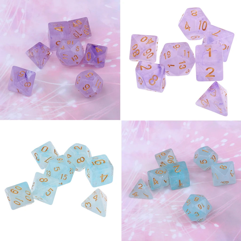 14 шт многогранные кости набор Семья 4 Die 6 игра игральные для игры TRPG D &