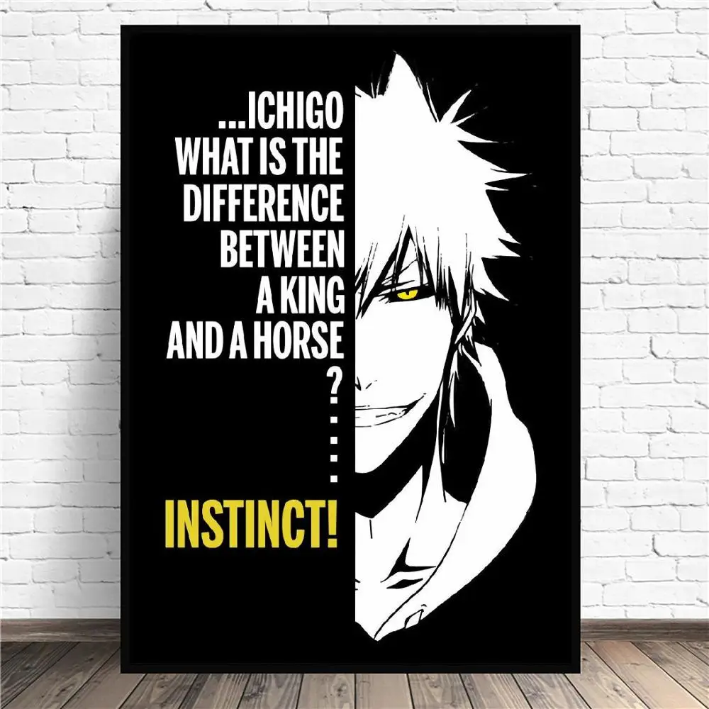 Bleach Белый Ичиго инстинкт Цитата аниме искусство печать современный плакат