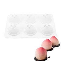 silicone molds 6 hole peach shape cake decorating tools for baking mold fruit dessert chocolate mousse cakes mould