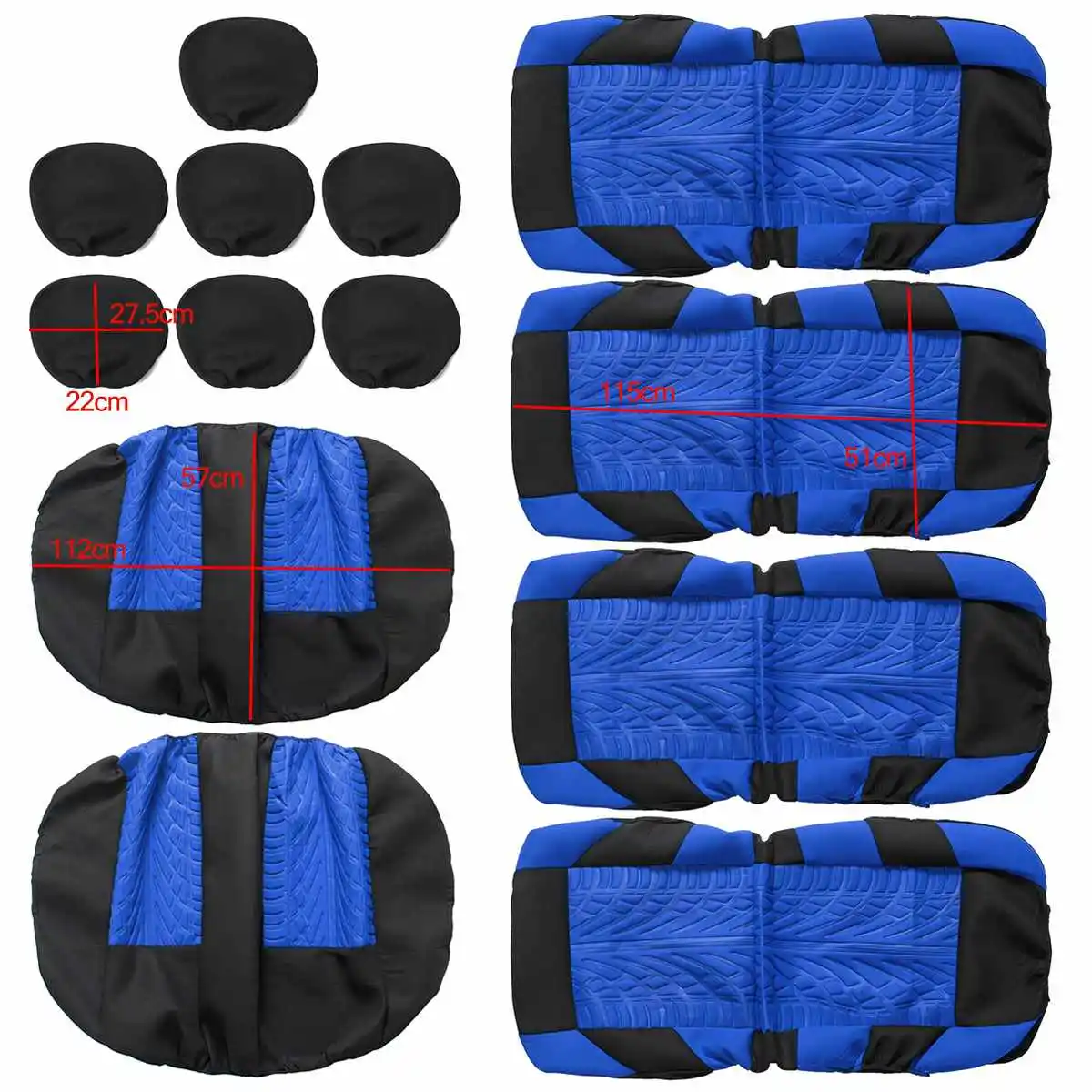 

New 13pcs Universal 7 Seat Auto Automobiles Seat Covers Car Seat Covers Protector Pad Cushion Front Rear Van Truck SUV