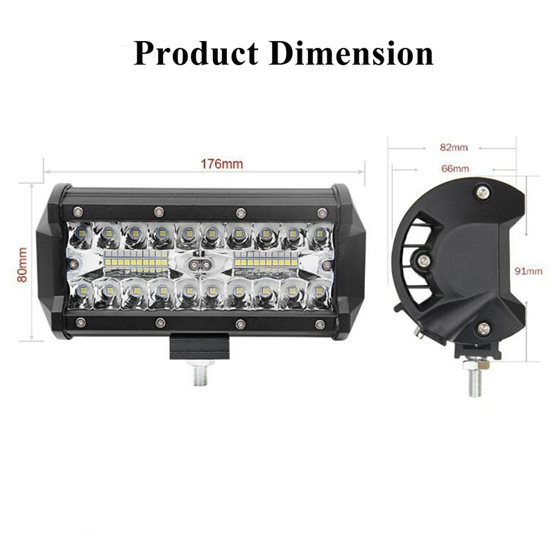 AUTUNEER 120W 6000K Автомобильный светодиодный рабочий свет 10 30V Светодиодные стручки бар