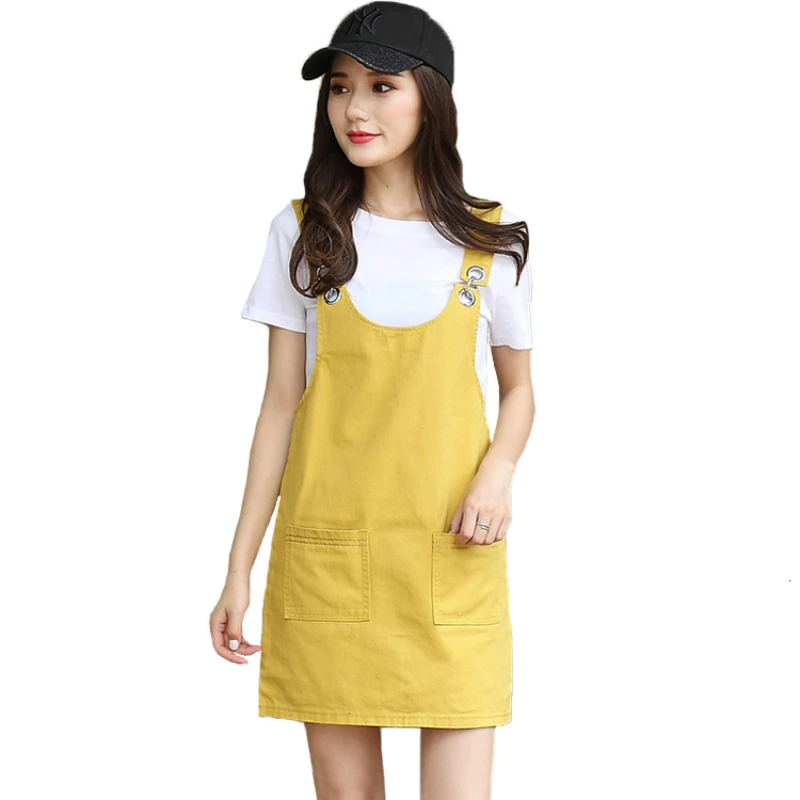 Женский джинсовый сарафан из 2 предметов повседневный однотонный комбинезон на