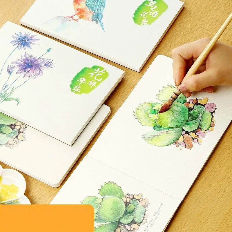 

Professional 300gms 12Sheets Painting Tutorial Watercolor Paper Painted Water-soluble Book Line draft For Artist Student