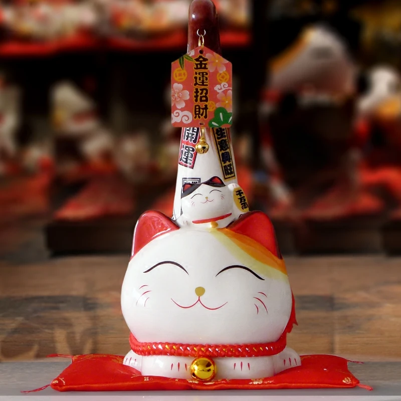 1 шт. японский Стиль манэки-нэко \ керамика Lucky Cat мультфильм кошка с длинным