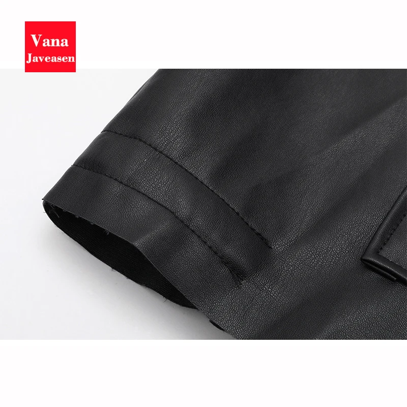 

PU Leather Jacket Women Loose Big Pocket Long Sleeves Coat Woman Outwear Cuff Strap Turtleneck Zip Jacket Ladies Streetwear 2019