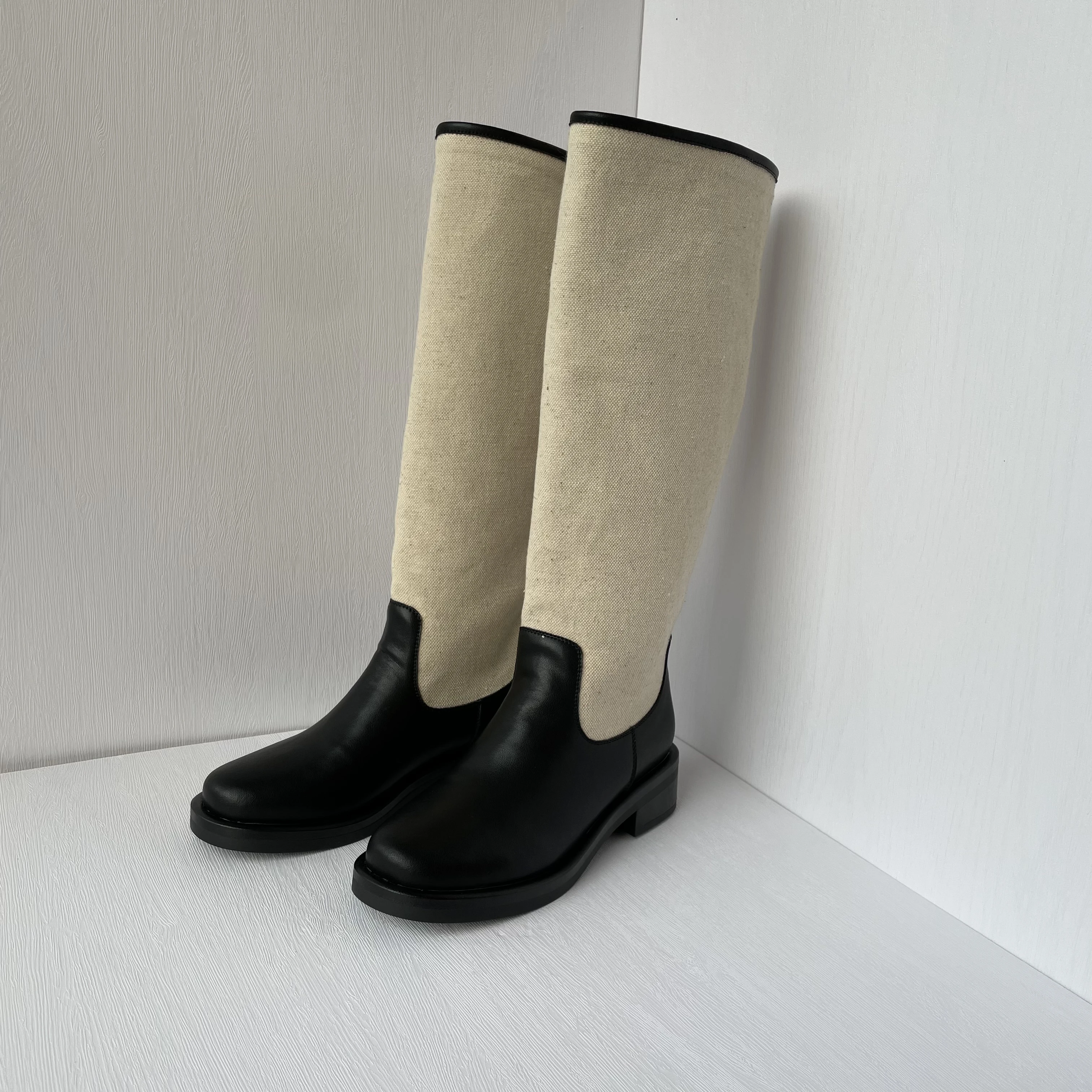 

GD-time Ins ZA Brand Women Genuine Leather Knee Boots Quality High Heels Motorcycle Boots Long Warm Autumn Winter Shoes Woman